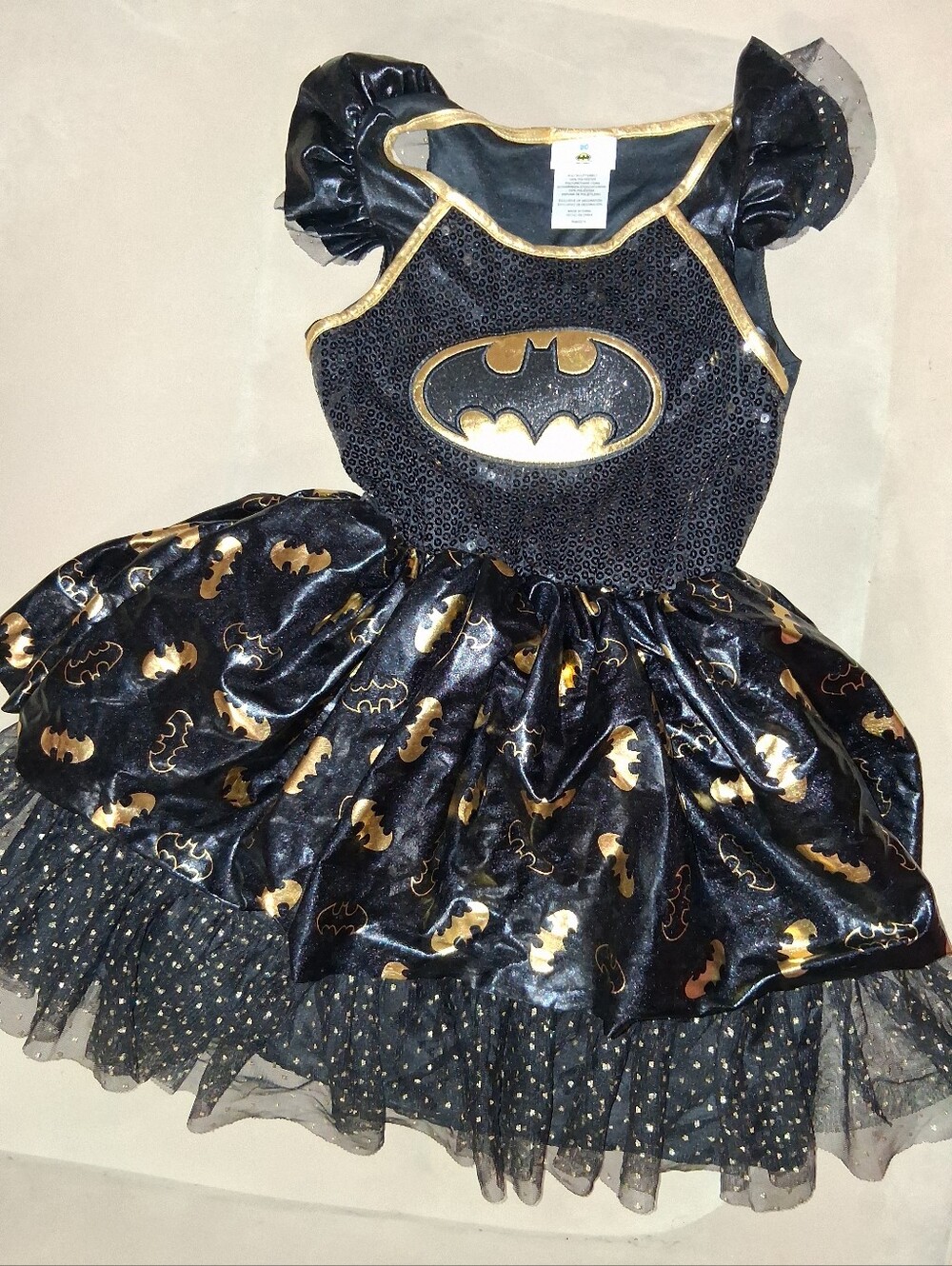 Batman Black and Gold Sequin Tutu Dress Costime